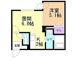 札幌市豊平区平岸三条4丁目マンション 1LDKの間取図画像