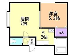 ドゥボワ平岸 1LDKの間取図画像