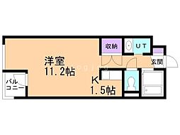 グレイシャス平岸 1Kの間取図画像