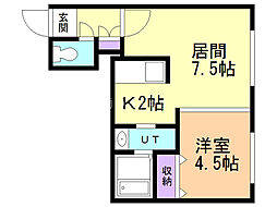 グランメゾン豊平 1LDKの間取図画像