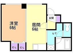 マイルーム澄川C 1DKの間取図画像