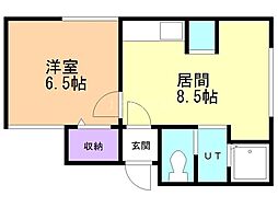 ライブマーケット月寒東 1LDKの間取図画像