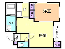 シャルム豊平 1LDKの間取図画像