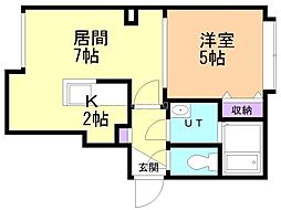 ロイヤルハイアット平岸 1LDKの間取図画像