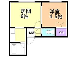 マリーン澄川 1DKの間取図画像