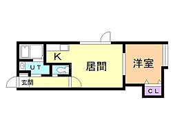 アークコート西岡3 1LDKの間取図画像