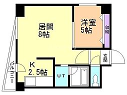 アプフェル美園 1LDKの間取図画像