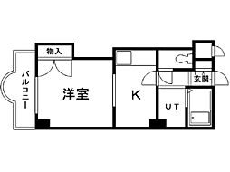 エクセル3 1Kの間取図画像