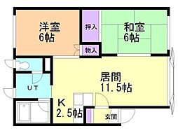 アベニュー平岸 2LDKの間取図画像