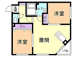 ハピネス福住 2LDKの間取図画像