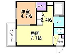トゥモロー福住ウエスト 1LDKの間取図画像