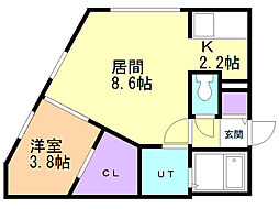 プログレス澄川 1LDKの間取図画像