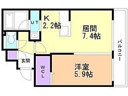 グランリーオ水車町 1LDKの間取図画像
