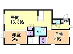 ティファナコート 2LDKの間取図画像