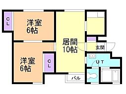 第10大慶ビル 2LDKの間取図画像
