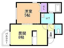 ル・ヴェルジュ 1LDKの間取図画像