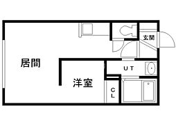 パティオ平岸 1LDKの間取図画像