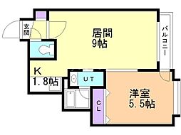 フォンテーヌ福住 1LDKの間取図画像