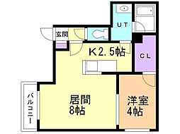 フェリシアコート 1LDKの間取図画像