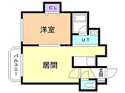 エスポワール110 1LDKの間取図画像