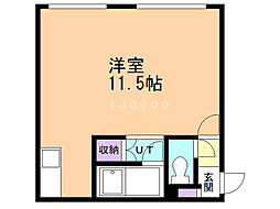 五輪通レジデンス ワンルームの間取図画像