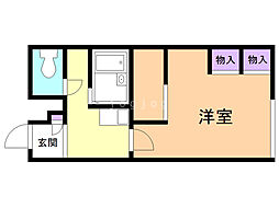 レオパレスグランデカーサ 1Kの間取図画像