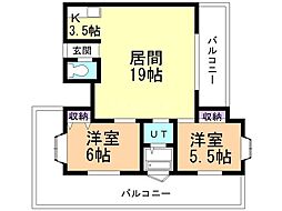 メゾンド・ブーケパーク 2LDKの間取図画像