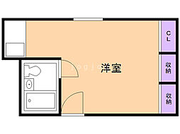 カサ・ウィスタリア ワンルームの間取図画像