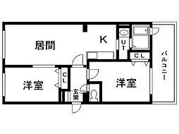 ヒルサイドテラス福住 2LDKの間取図画像