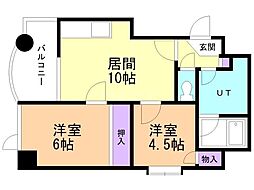 グレイス豊平 2LDKの間取図画像