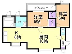ピュアコートヒル1 2LDKの間取図画像