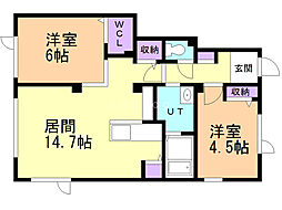 ル・ヴェルジュ1 2LDKの間取図画像