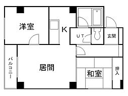 ル・ノール平岸駅前 2LDKの間取図画像