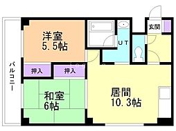 シャルムあをき平岸 2LDKの間取図画像