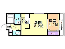 ディアコート 1LDKの間取図画像