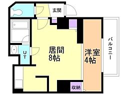 パークヒルズ澄川4-2 1LDKの間取図画像