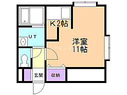EspacioFine 1Kの間取図画像
