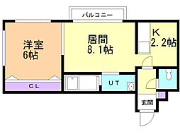 アボンド平岸 1LDKの間取図画像