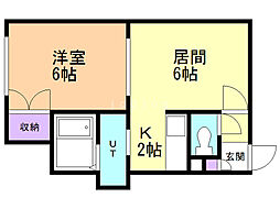 ハイツ豊栄 1DKの間取図画像