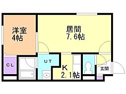 Hope月寒中央C 1LDKの間取図画像