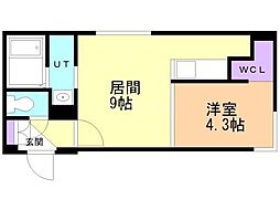 札幌市豊平区平岸三条6丁目マンション 1LDKの間取図画像