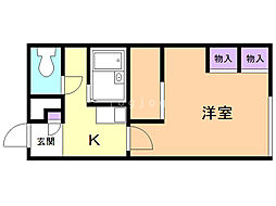 レオパレスグランデカーサ 1Kの間取図画像