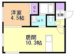 GROOVEHIRAGISHI 1LDKの間取図画像