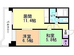 グリーンヒルシャトー 2LDKの間取図画像