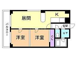 サントアリオ・デ平岸 2LDKの間取図画像