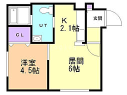 ブランノワールリヴィエール 1LDKの間取図画像