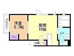 クレア6-5 1LDKの間取図画像