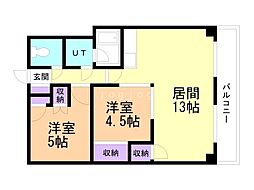 第78松井ビル 2LDKの間取図画像