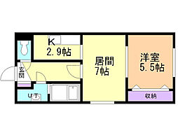 ベルファーレ・平岸 1DKの間取図画像