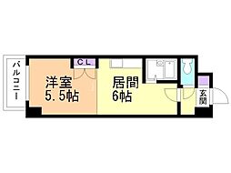 オクタワーズ野幌ウエストタワー 1DKの間取図画像